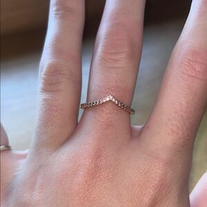 Pandora Rose Gold Chevron Ring Size 8